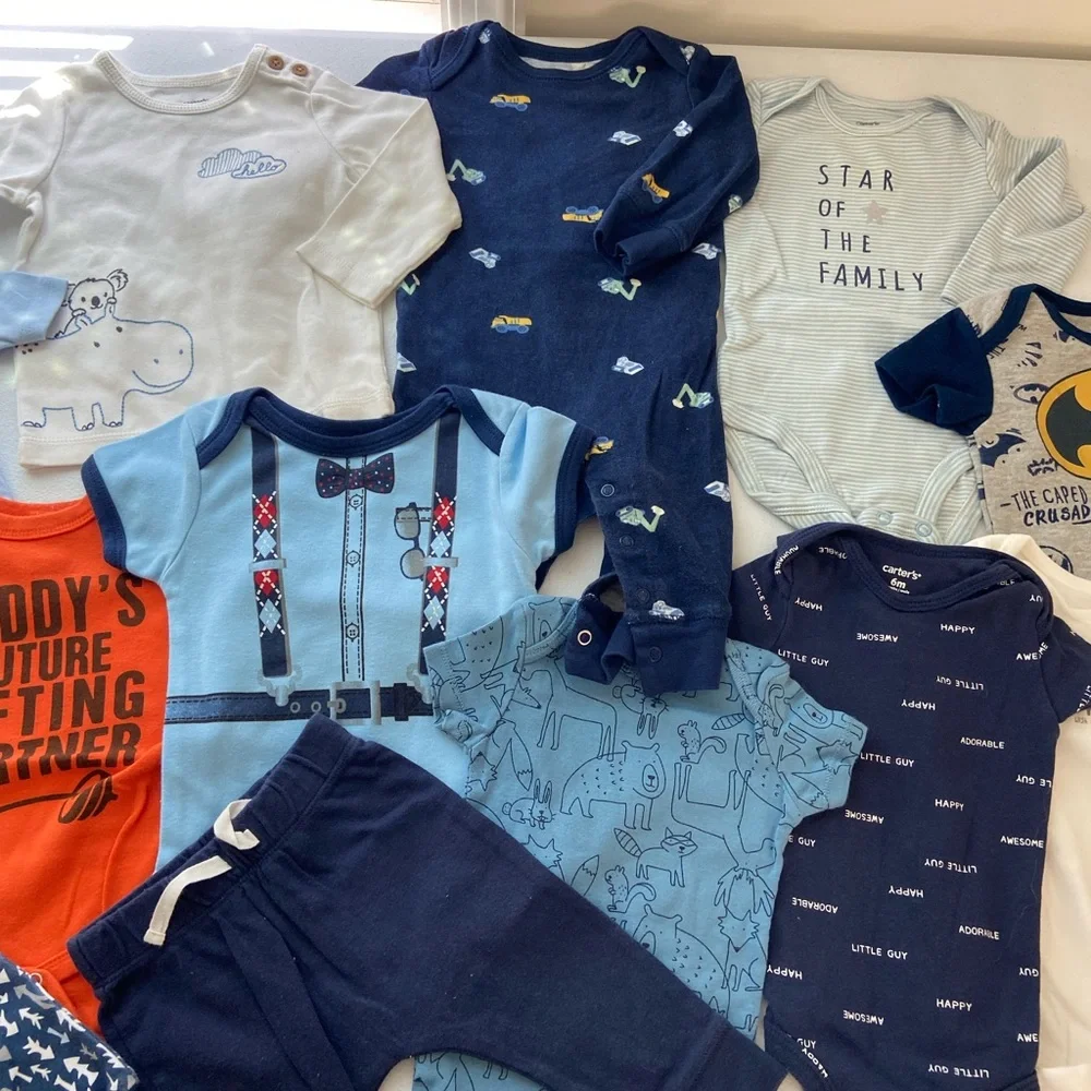 EUC Carter’s Children’s Place baby boy’s 6-9 months‎ jumper onesie pajamas pants